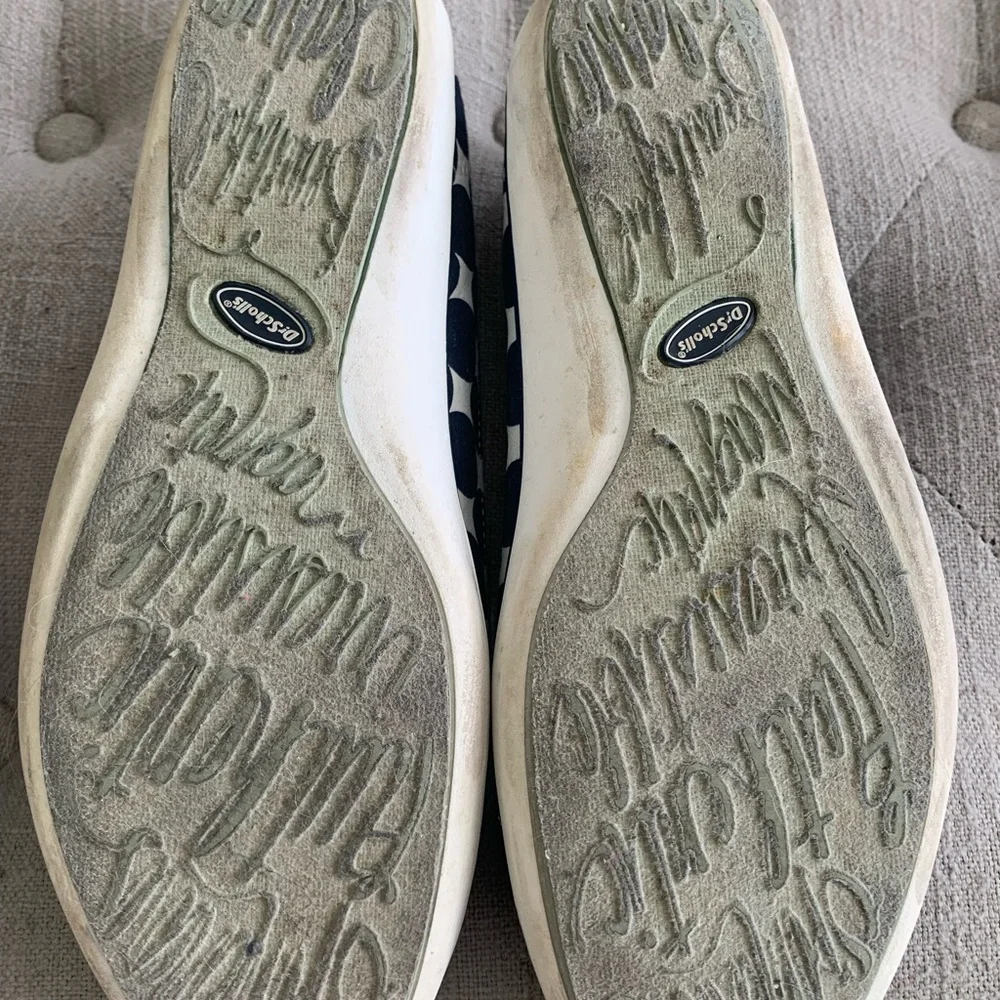 Dr. Scholl’s Slip on Sneakers Women’s Navy & White Polka Dots Comfy Size 9 - Picture 3 of 4